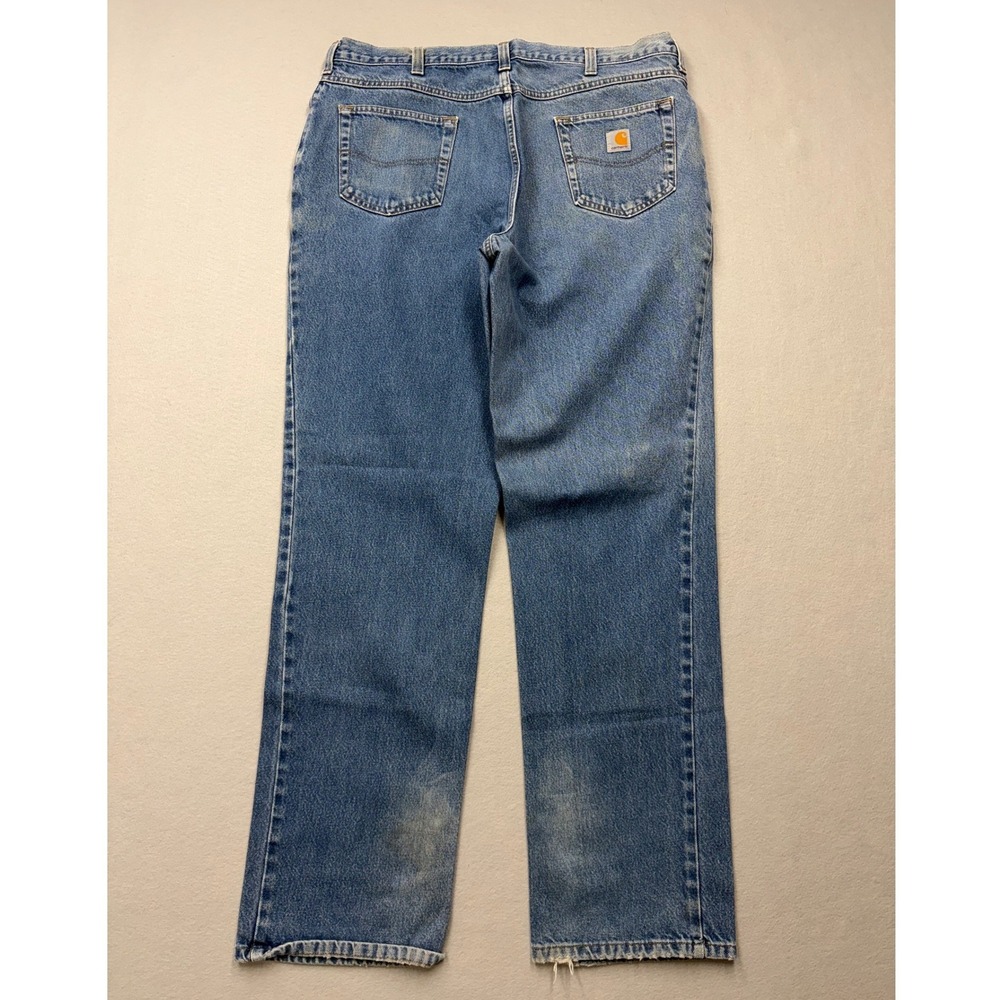 Carhartt Relaxed Fit Jeans Mens 38x36 Blue Denim 381-83 Workwear Straight Leg